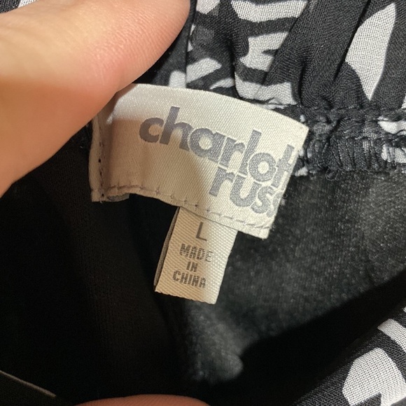 Charlotte Russe Skirt Juniors L Black Print Sheer - Picture 3 of 6